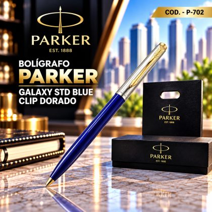 Parker Galaxy STD Blue Clip Dorado