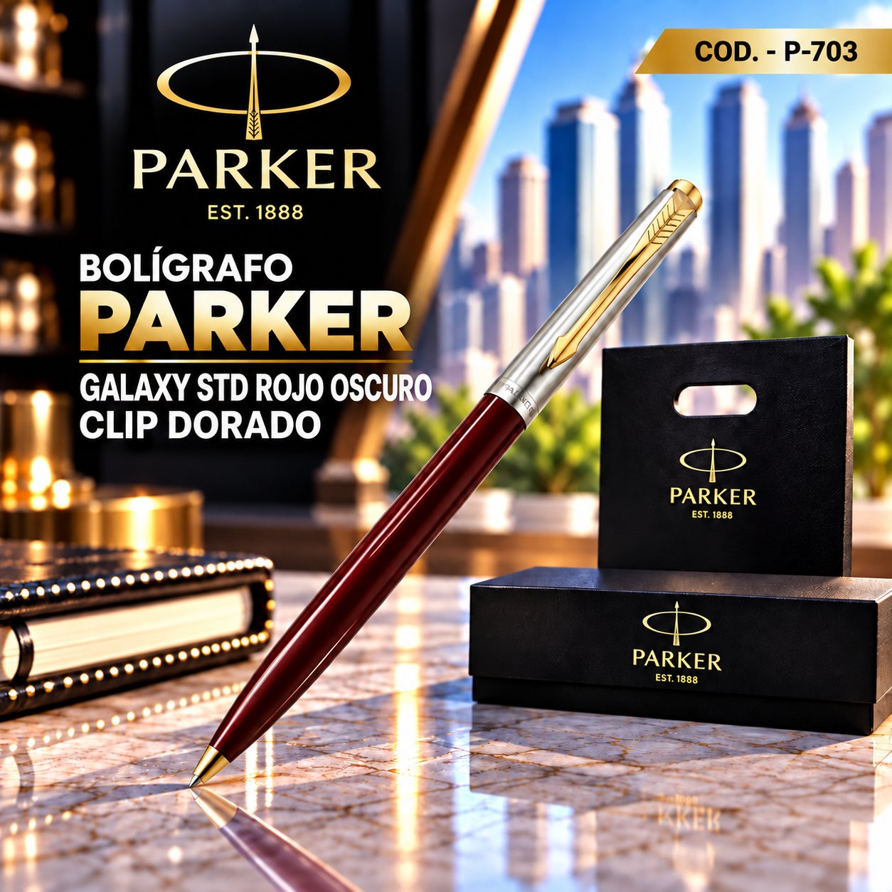 Parker Galaxy STD Red Clip Dorado