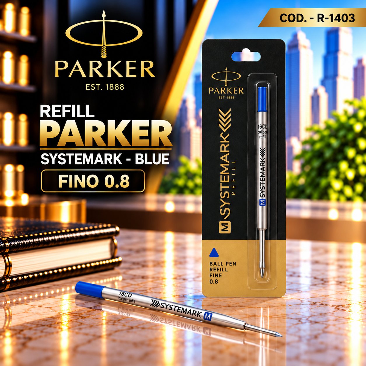 Refil Parker Slim Roller Ball Blue F 0.8
